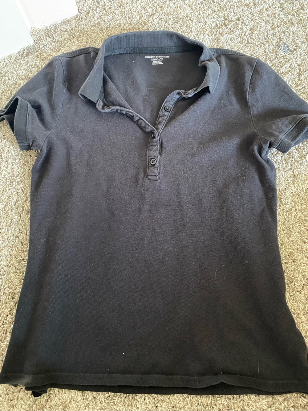 Amazon Essentials Black Women's Short Sleeve Polo